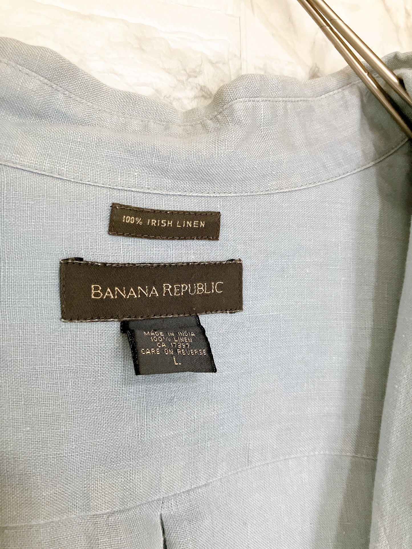 BANANA REPUBLIC 100% アイリッシュリネン バナリパ長袖シャツ